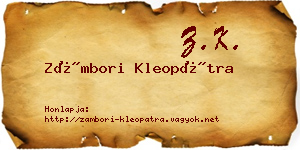Zámbori Kleopátra névjegykártya